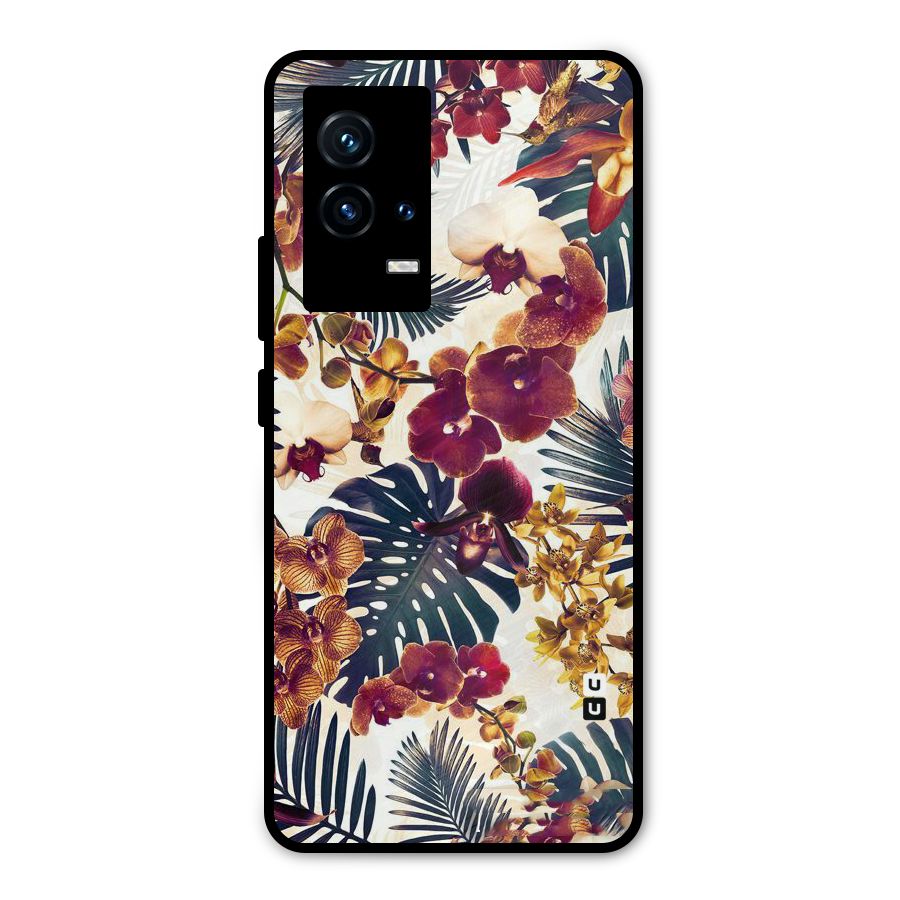 Vintage Rustic Flowers Metal Back Case for iQOO 9 5G