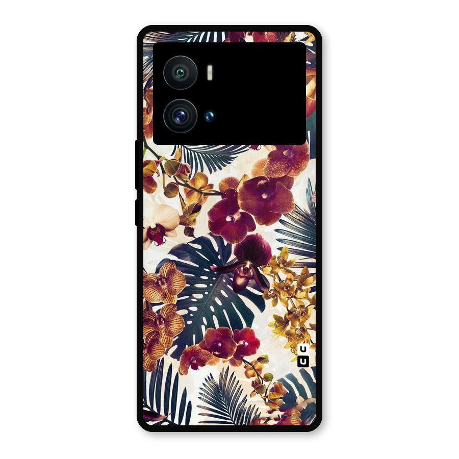 Vintage Rustic Flowers Metal Back Case for iQOO 9 Pro