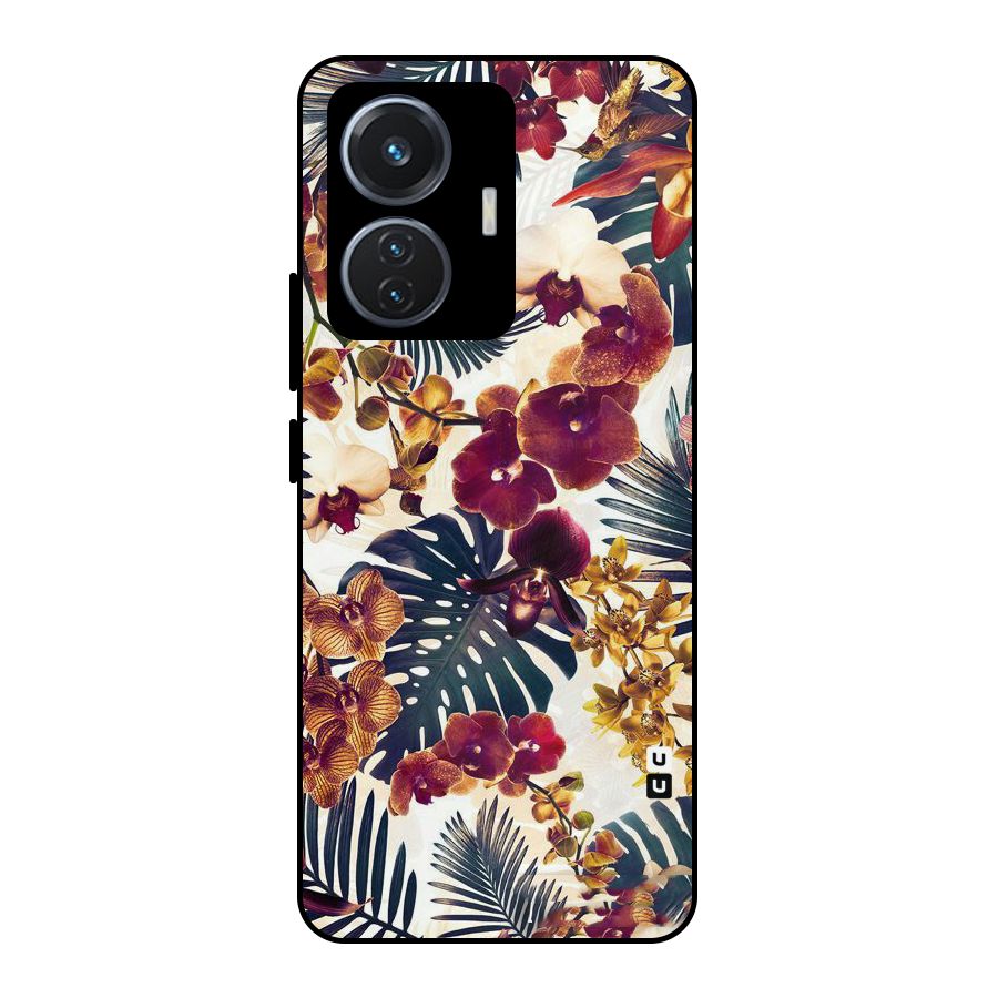 Vintage Rustic Flowers Metal Back Case for iQOO Z6 44W