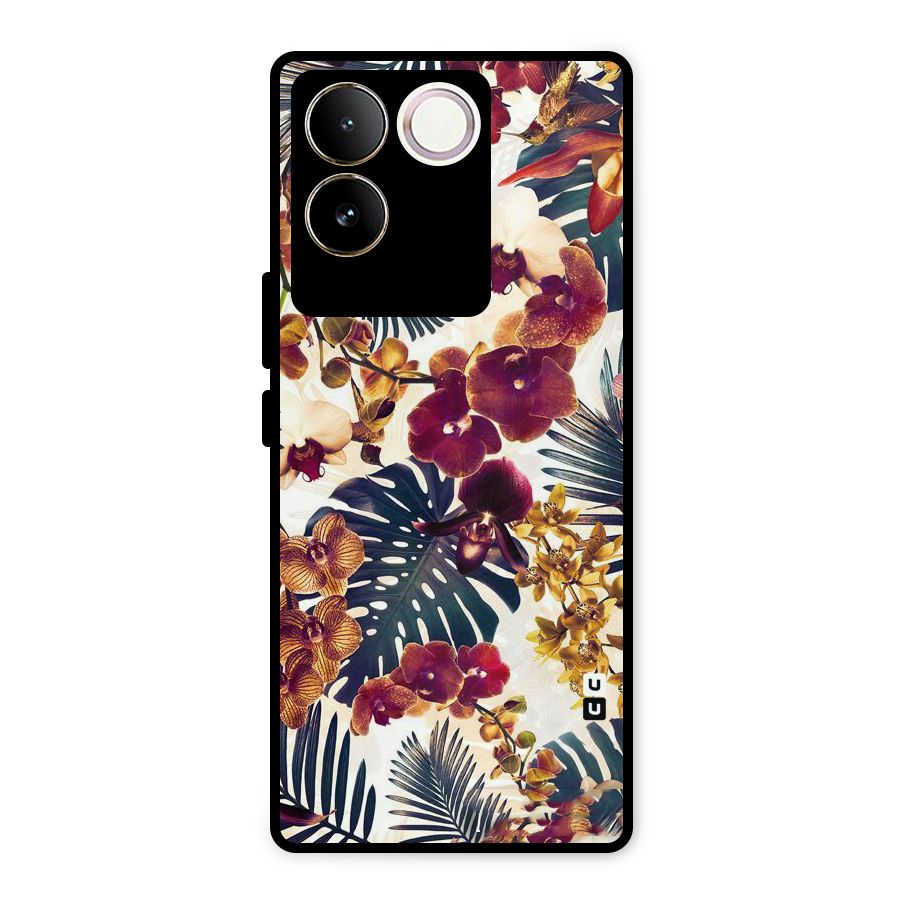 Vintage Rustic Flowers Metal Back Case for iQOO Z7 Pro