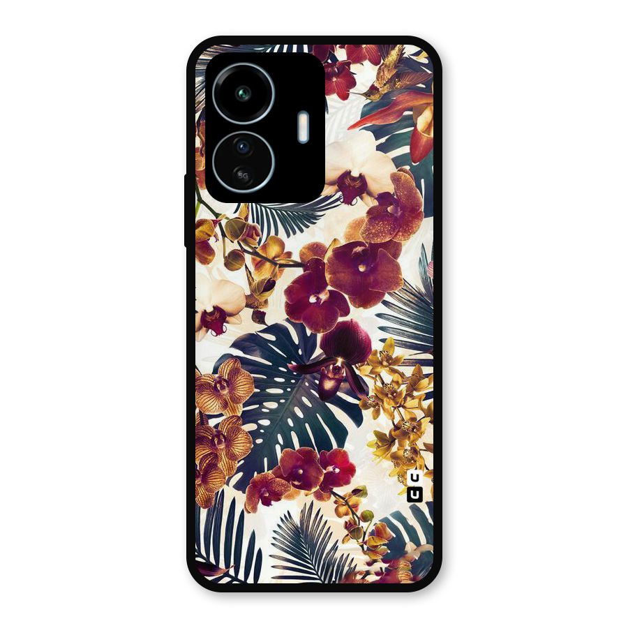 Vintage Rustic Flowers Metal Back Case for vivo iQOO Z6 Lite 5G