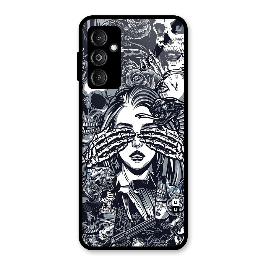 Vintage Skulls and Girl Style Glass Back Case for Galaxy M14 5G