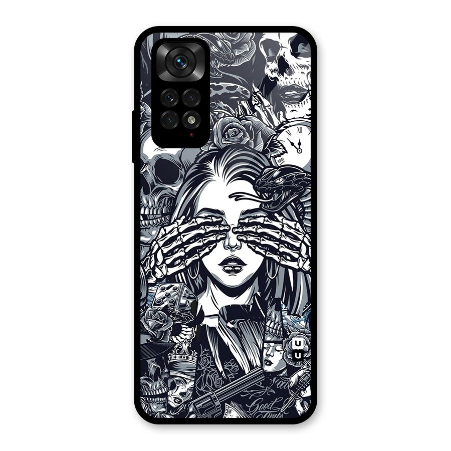 Vintage Skulls and Girl Style Glass Back Case for Redmi Note 11S