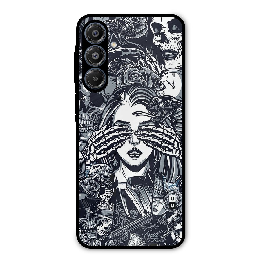 Vintage Skulls and Girl Style Metal Back Case for Galaxy A16 5G