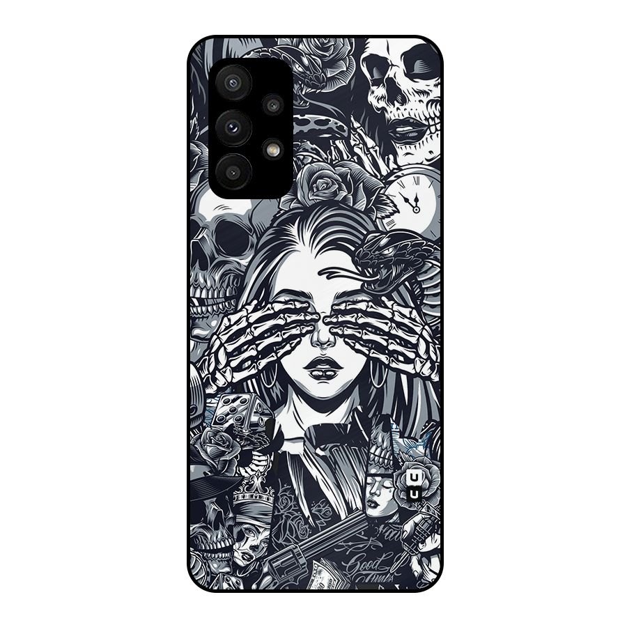 Vintage Skulls and Girl Style Metal Back Case for Galaxy A23