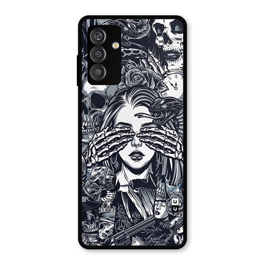 Vintage Skulls and Girl Style Metal Back Case for Galaxy F13
