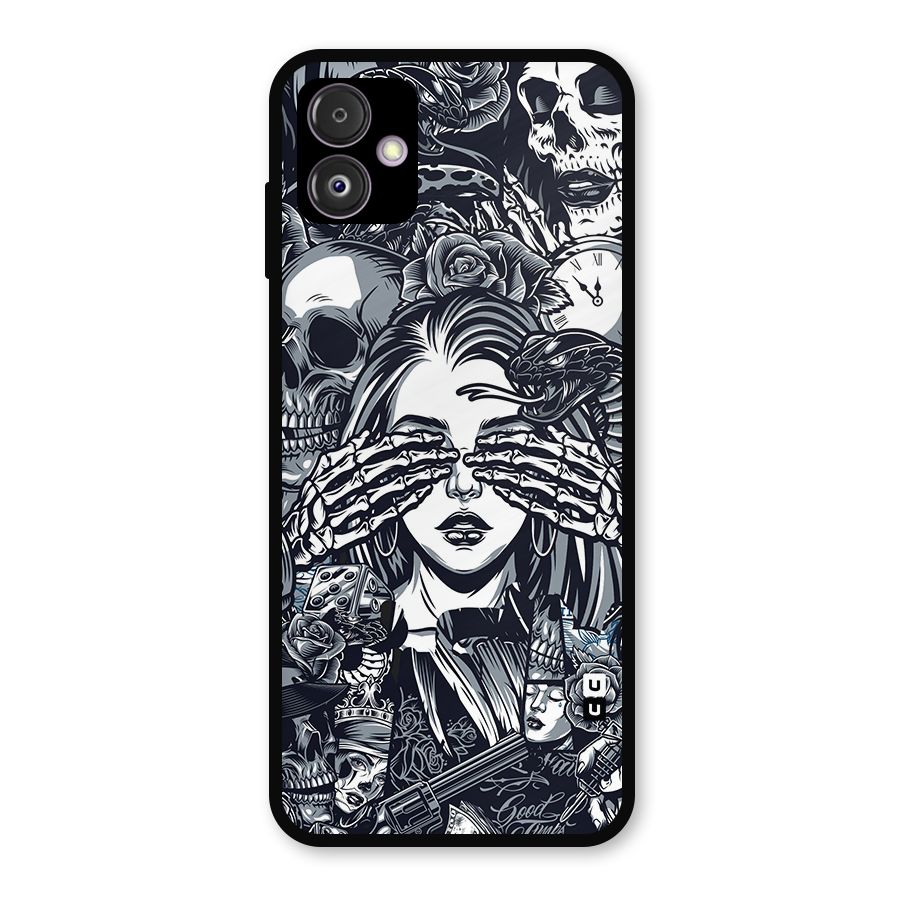 Vintage Skulls and Girl Style Metal Back Case for Galaxy F14