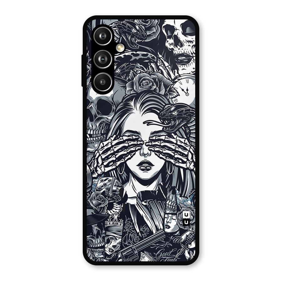 Vintage Skulls and Girl Style Metal Back Case for Galaxy F54
