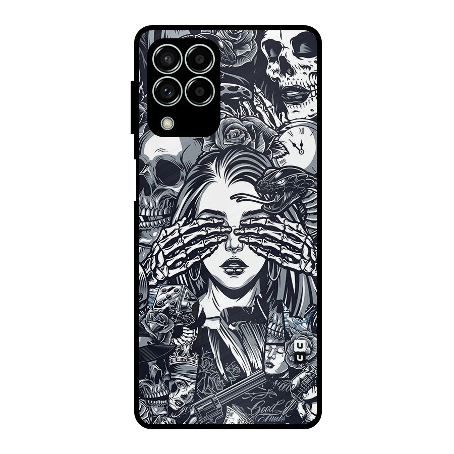 Vintage Skulls and Girl Style Metal Back Case for Galaxy M33