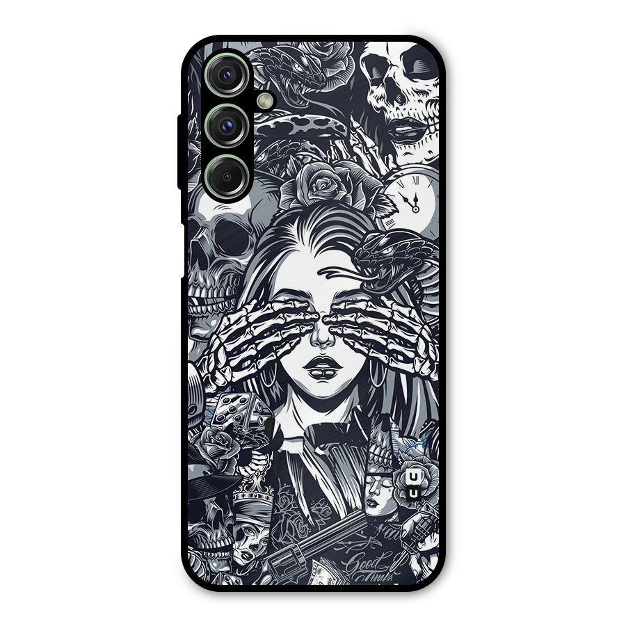 Vintage Skulls and Girl Style Metal Back Case for Galaxy M34