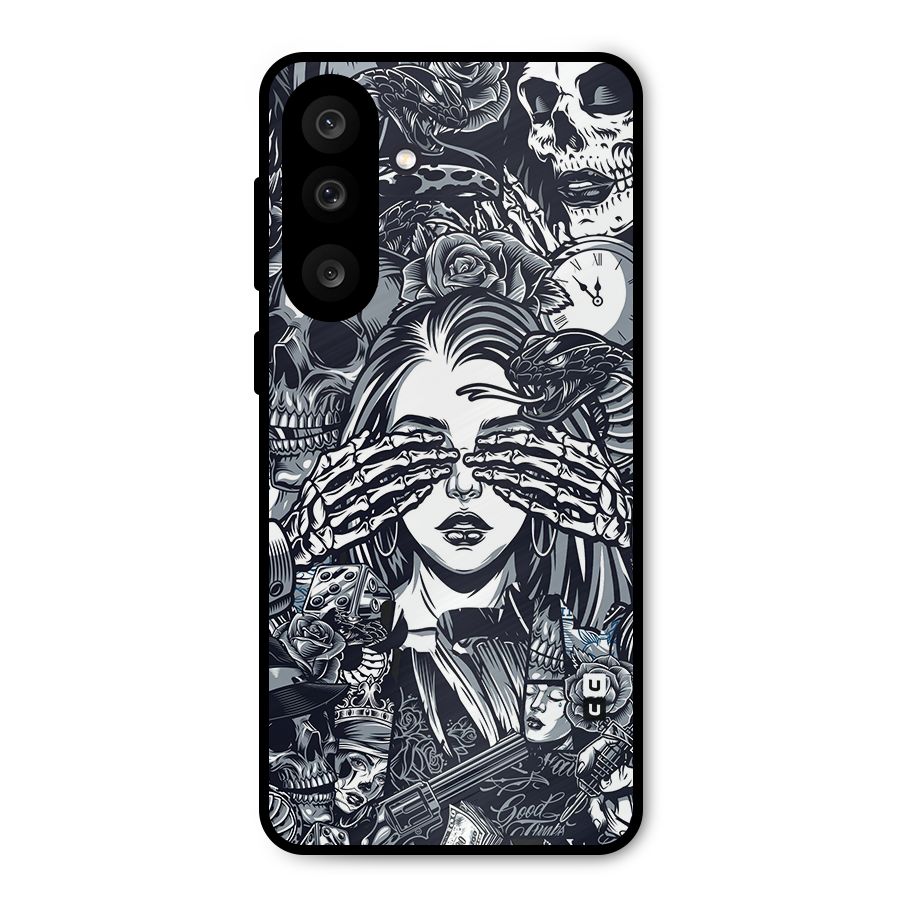 Vintage Skulls and Girl Style Metal Back Case for Galaxy M56
