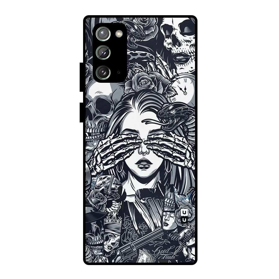 Vintage Skulls and Girl Style Metal Back Case for Galaxy Note 20