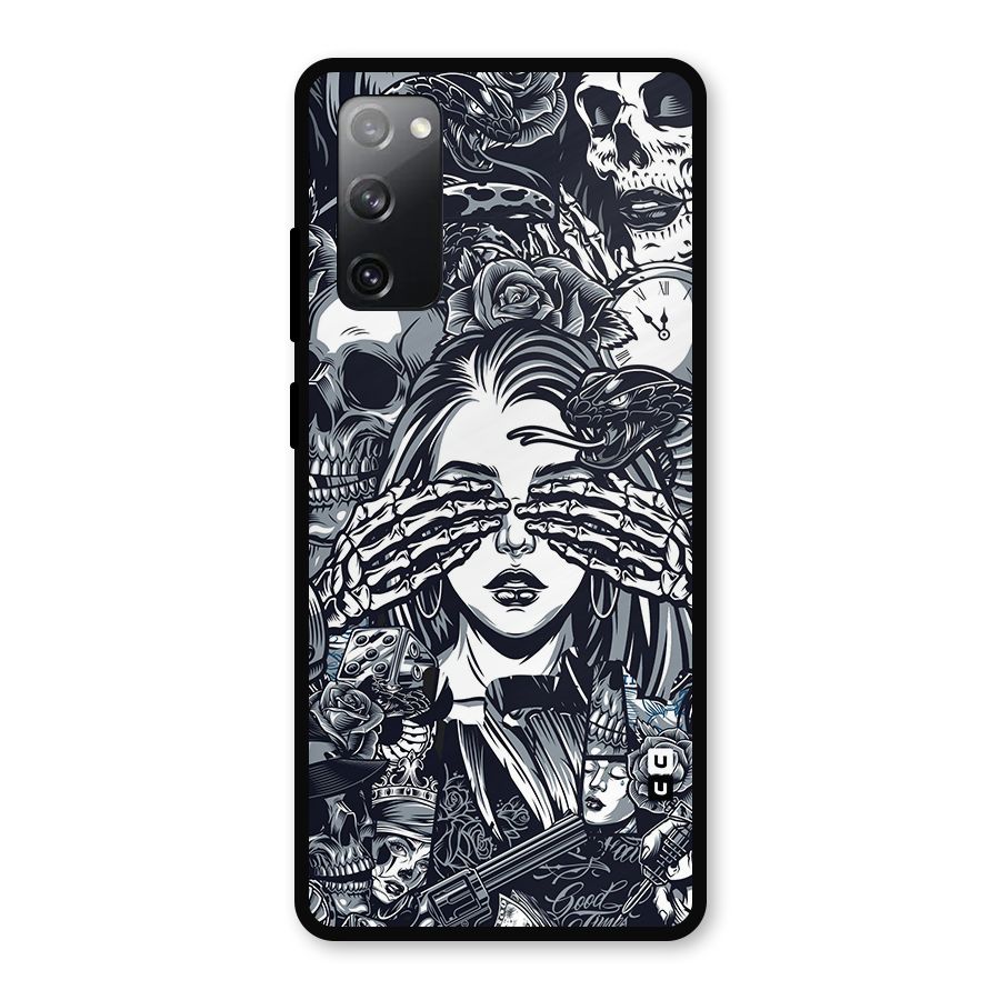 Vintage Skulls and Girl Style Metal Back Case for Galaxy S20 FE 5G