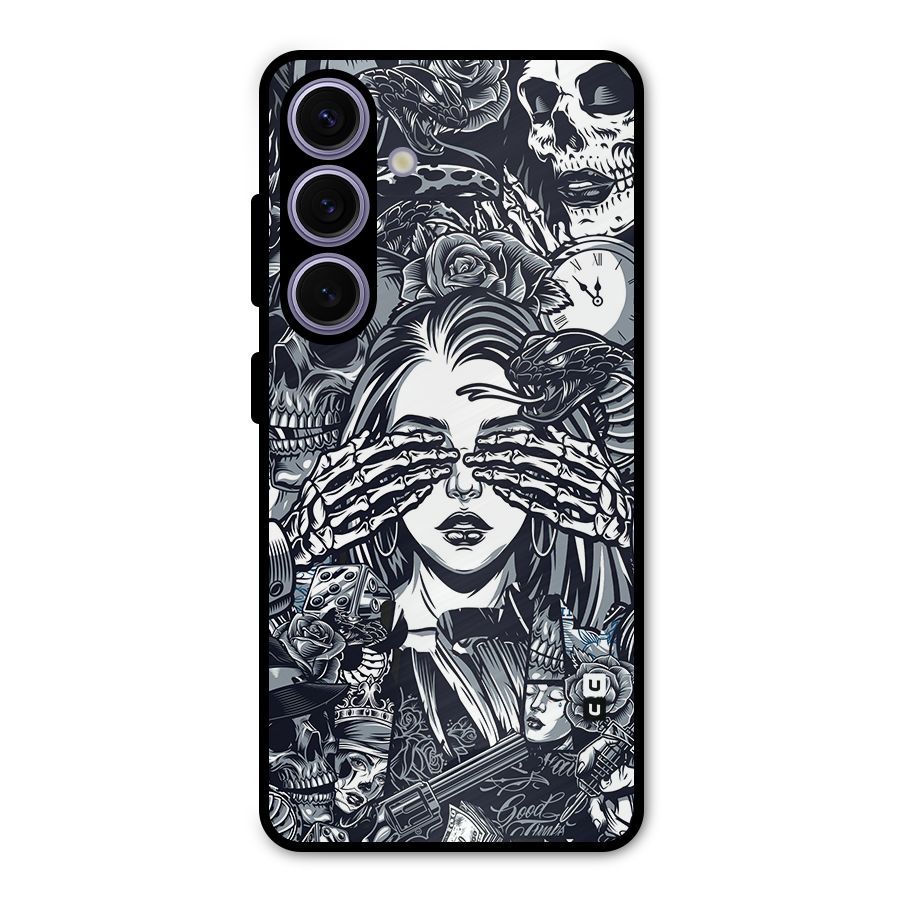 Vintage Skulls and Girl Style Metal Back Case for Galaxy S24
