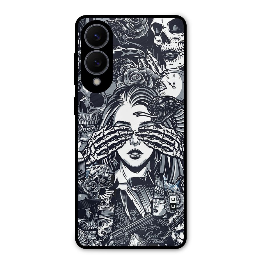 Vintage Skulls and Girl Style Metal Back Case for Galaxy S25 Edge