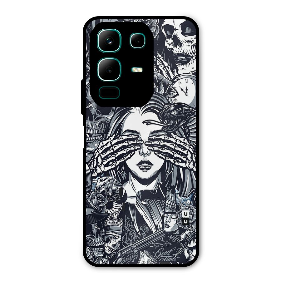 Vintage Skulls and Girl Style Metal Back Case for Infinix Note 50x