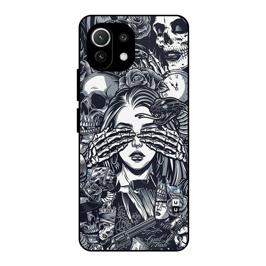 Vintage Skulls and Girl Style Metal Back Case for Mi 11 Lite