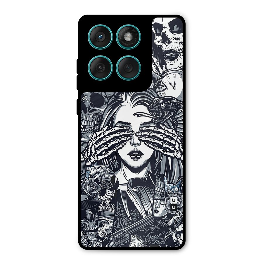 Vintage Skulls and Girl Style Metal Back Case for Motorola Edge 60 Fusion
