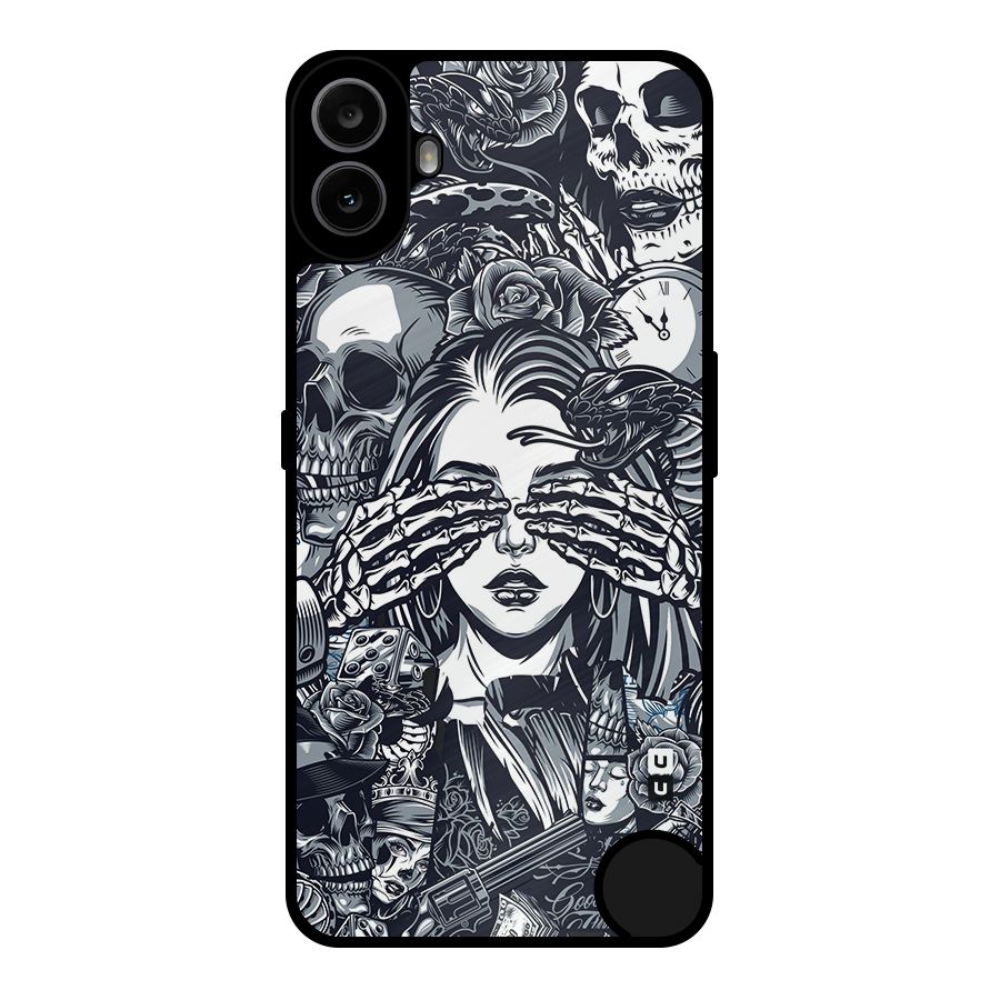 Vintage Skulls and Girl Style Metal Back Case for Nothing CMF Phone 1