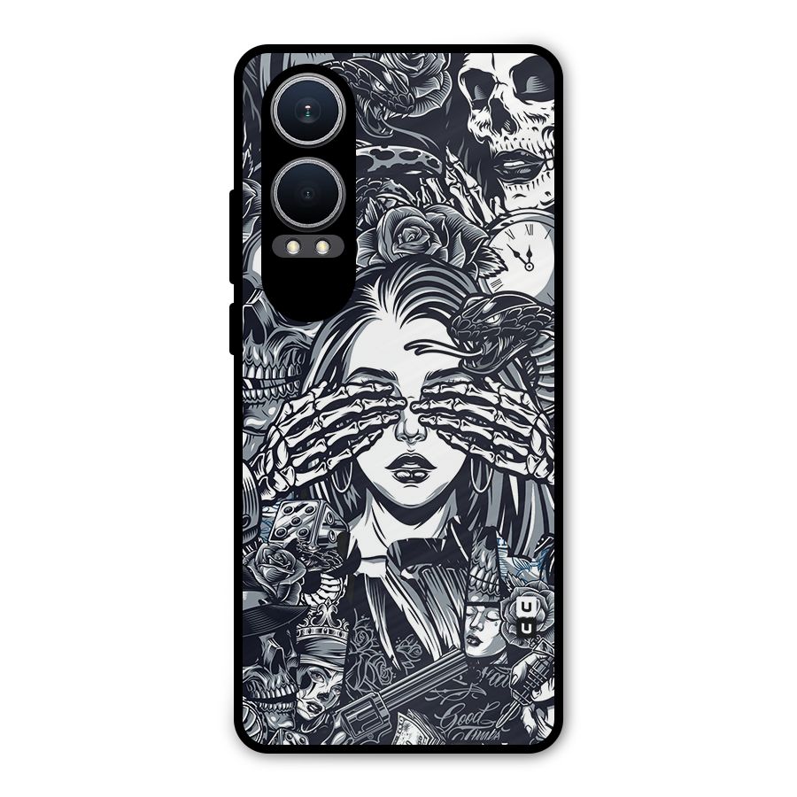Vintage Skulls and Girl Style Metal Back Case for OnePlus Nord CE4 Lite