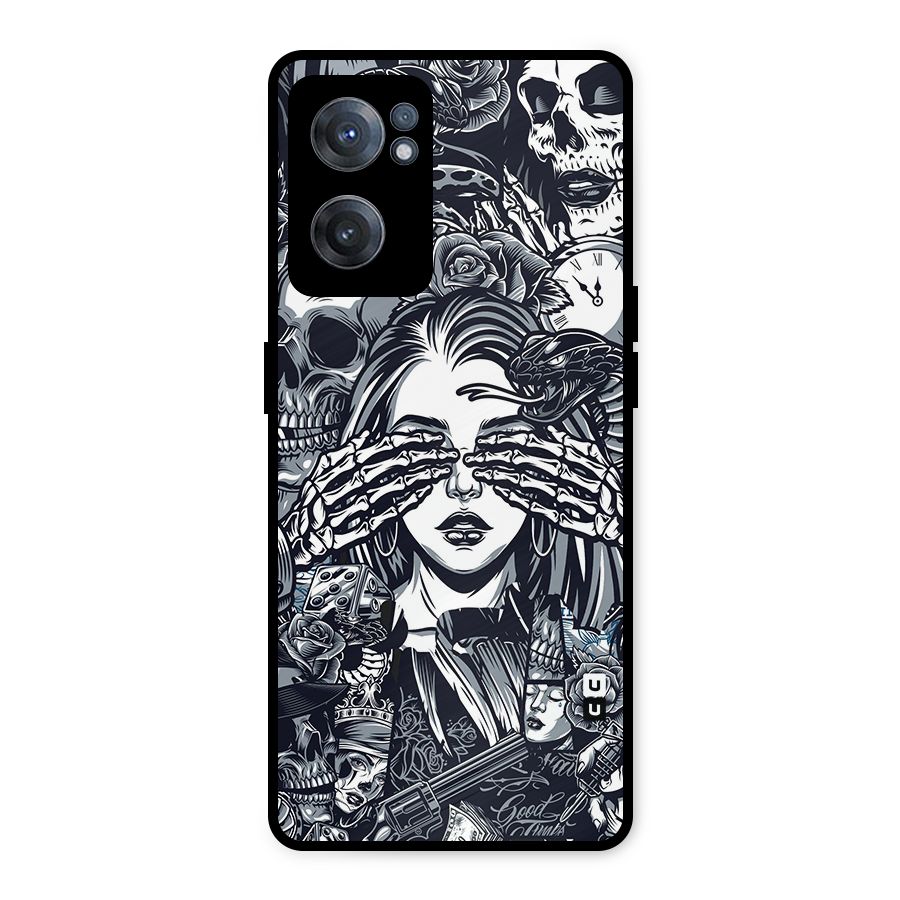 Vintage Skulls and Girl Style Metal Back Case for OnePlus Nord CE 2 5G