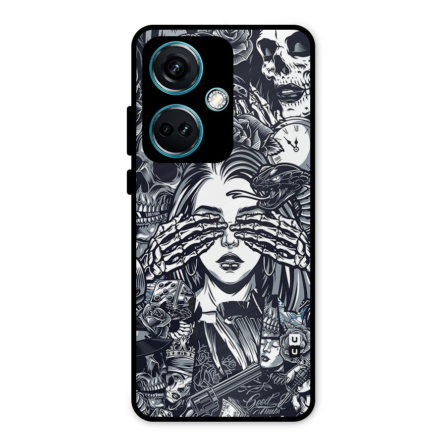 Vintage Skulls and Girl Style Metal Back Case for OnePlus Nord CE 3 5G