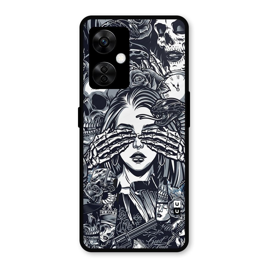 Vintage Skulls and Girl Style Metal Back Case for OnePlus Nord CE 3 Lite