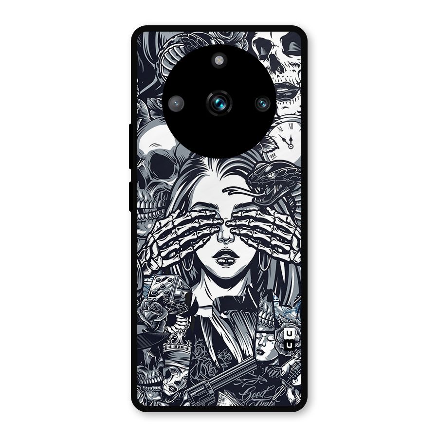 Vintage Skulls and Girl Style Metal Back Case for Realme 11 Pro