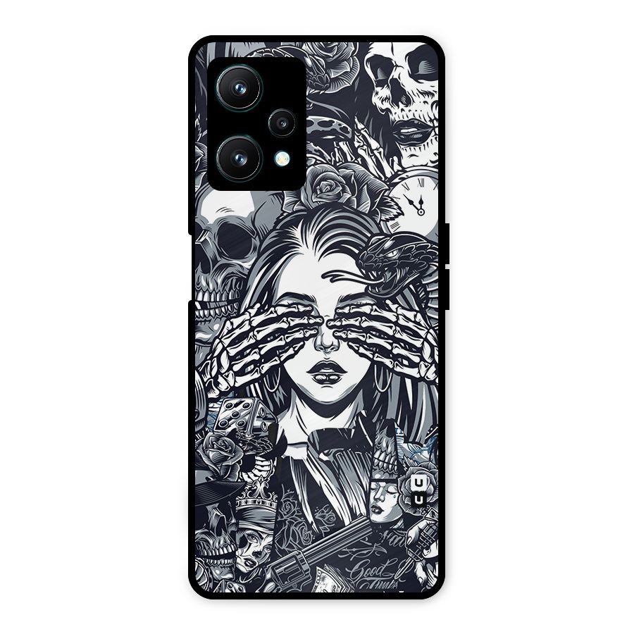 Vintage Skulls and Girl Style Metal Back Case for Realme 9 Pro 5G