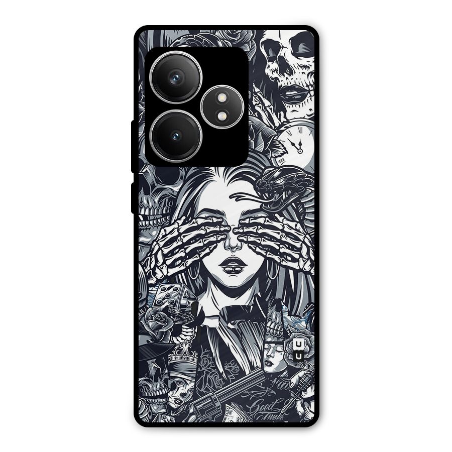 Vintage Skulls and Girl Style Metal Back Case for Realme GT 6T