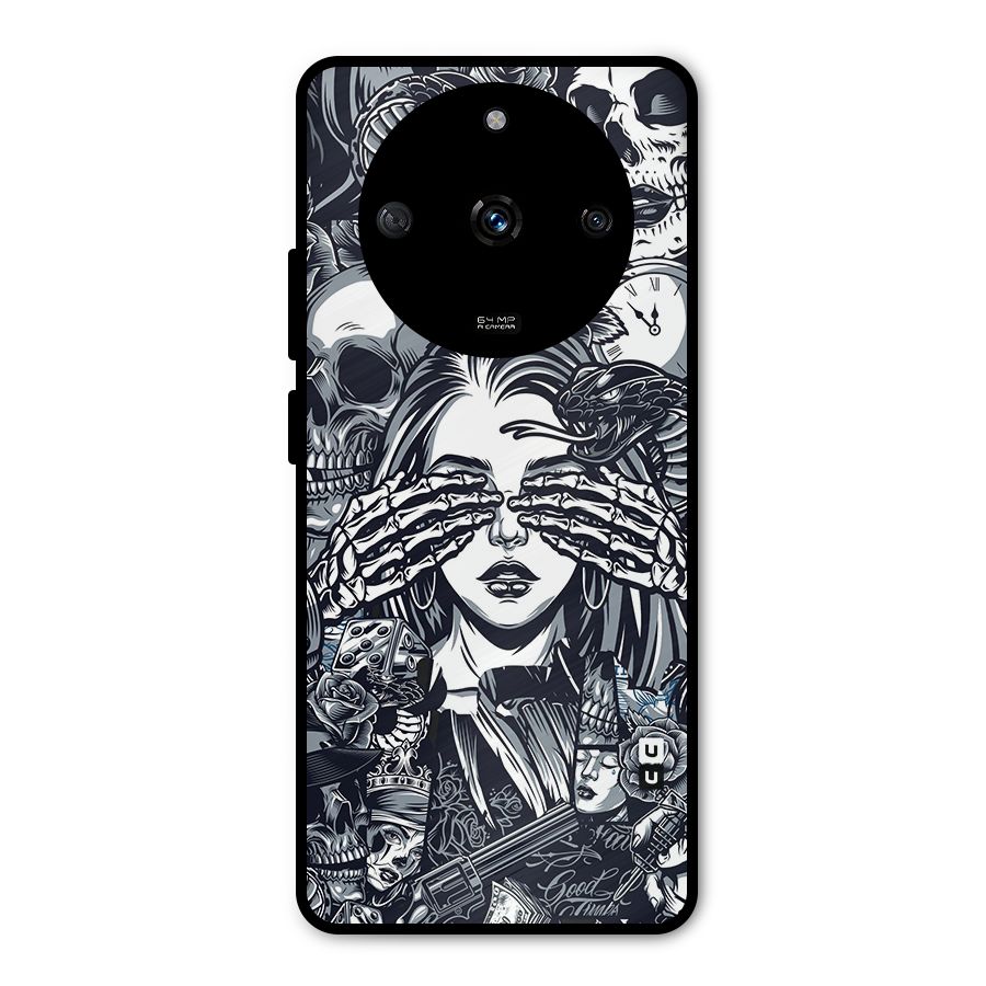 Vintage Skulls and Girl Style Metal Back Case for Realme Narzo 60 5G