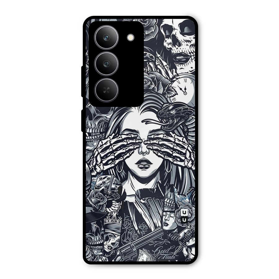 Vintage Skulls and Girl Style Metal Back Case for Realme P3x