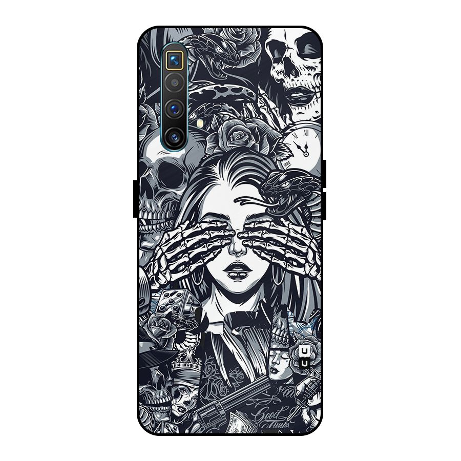 Vintage Skulls and Girl Style Metal Back Case for Realme X3 SuperZoom