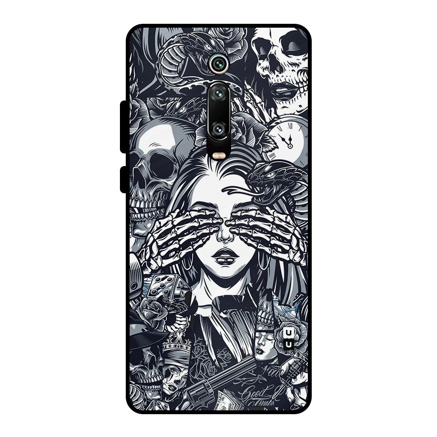 Vintage Skulls and Girl Style Metal Back Case for Redmi K20 Pro
