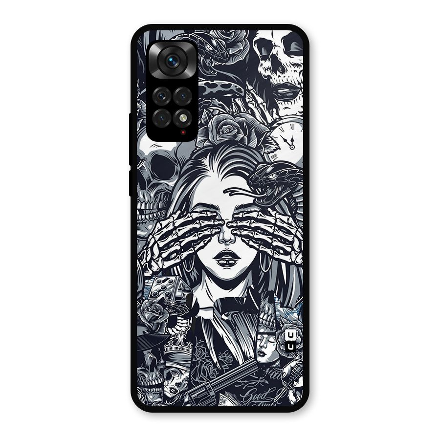 Vintage Skulls and Girl Style Metal Back Case for Redmi Note 11s