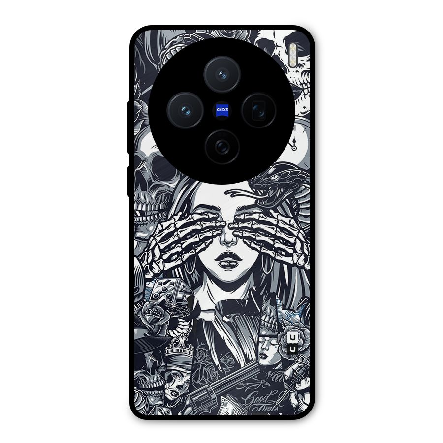 Vintage Skulls and Girl Style Metal Back Case for Vivo X200