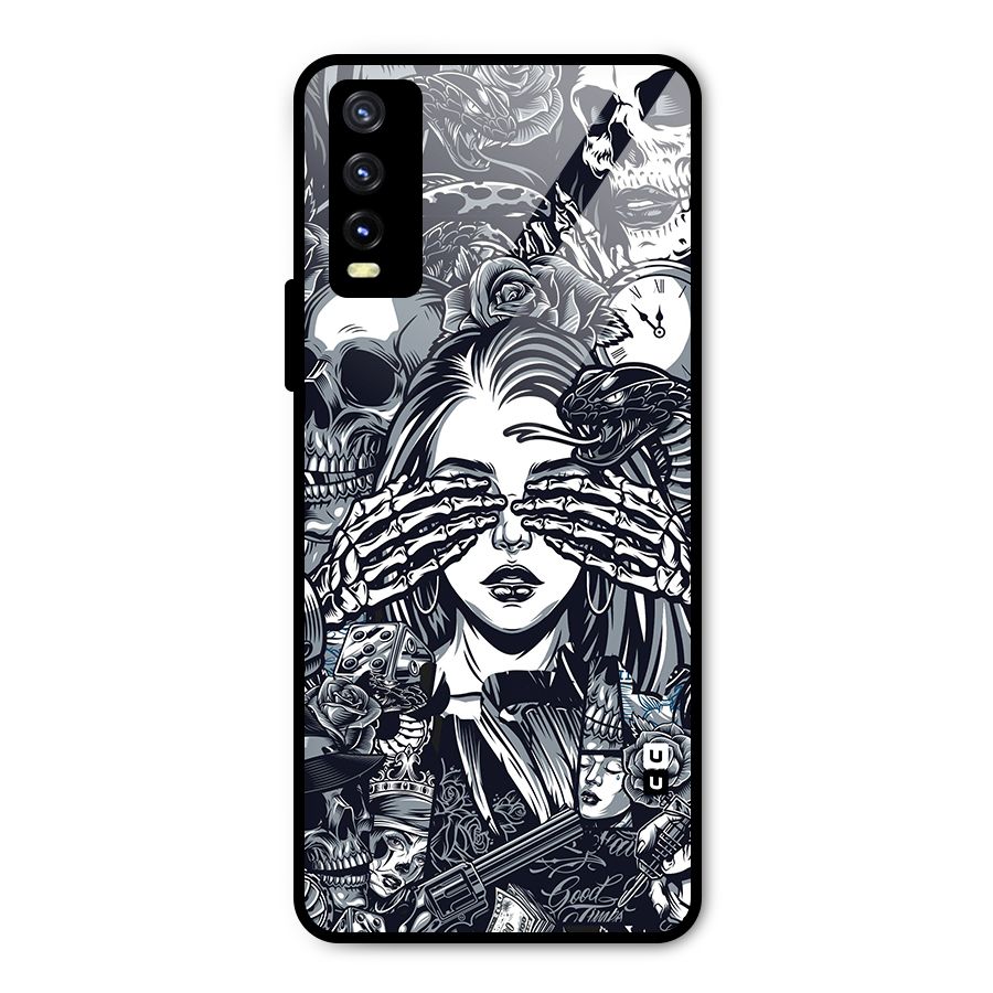 Vintage Skulls and Girl Style Metal Back Case for Vivo Y20