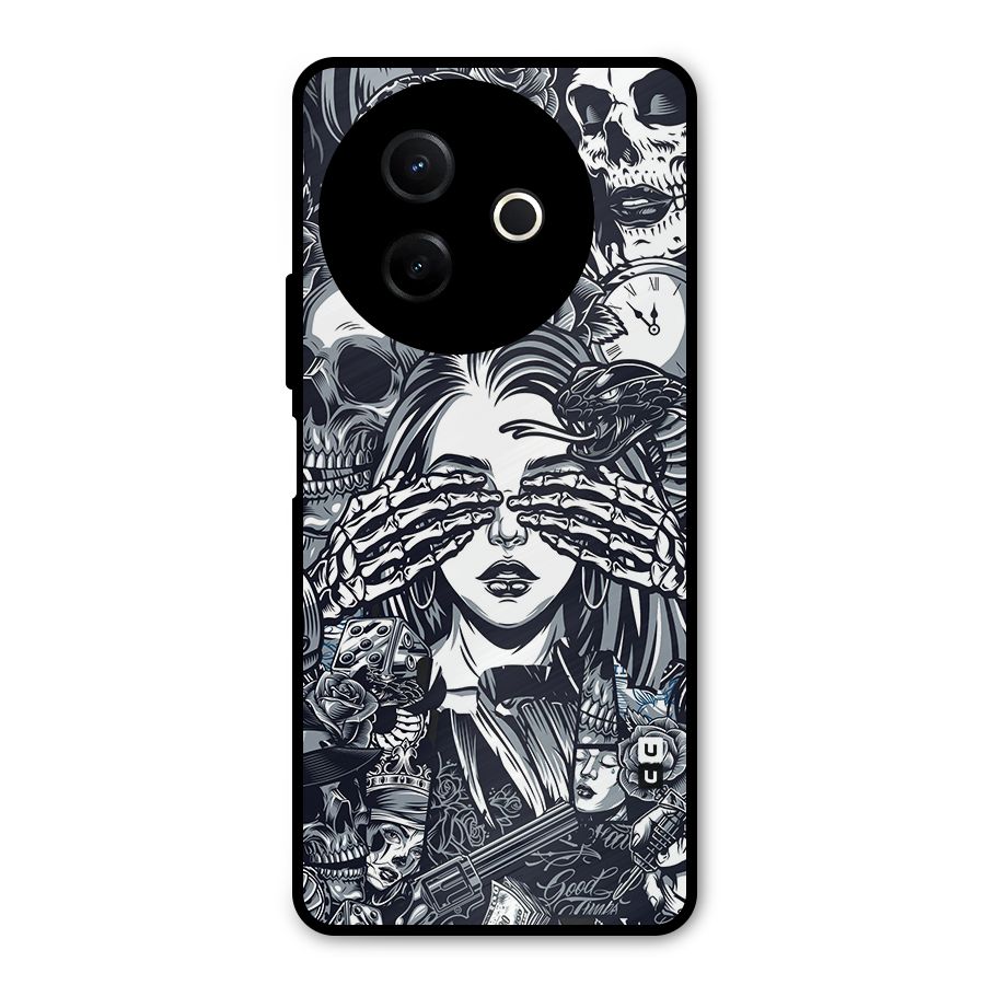 Vintage Skulls and Girl Style Metal Back Case for Vivo Y39