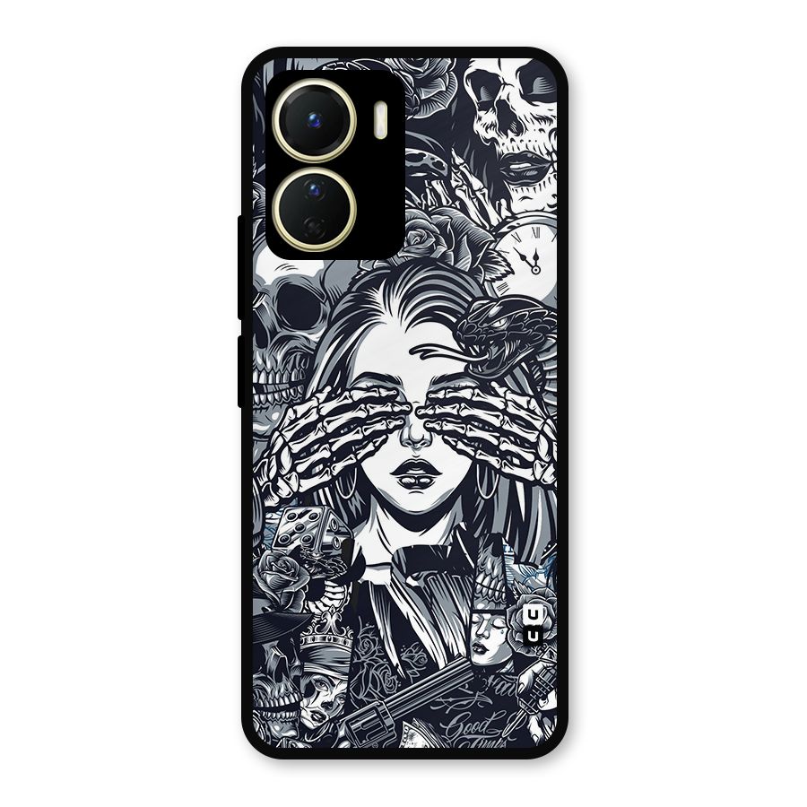 Vintage Skulls and Girl Style Metal Back Case for Vivo Y56
