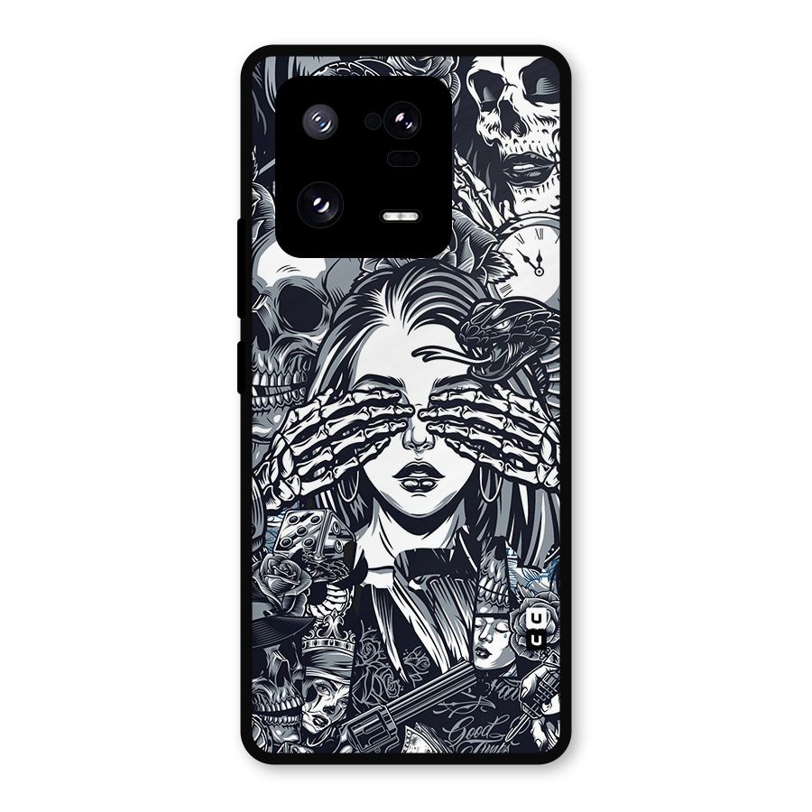 Vintage Skulls and Girl Style Metal Back Case for Xiaomi 13 Pro