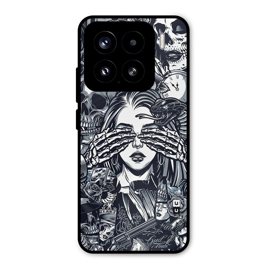 Vintage Skulls and Girl Style Metal Back Case for Xiaomi 15