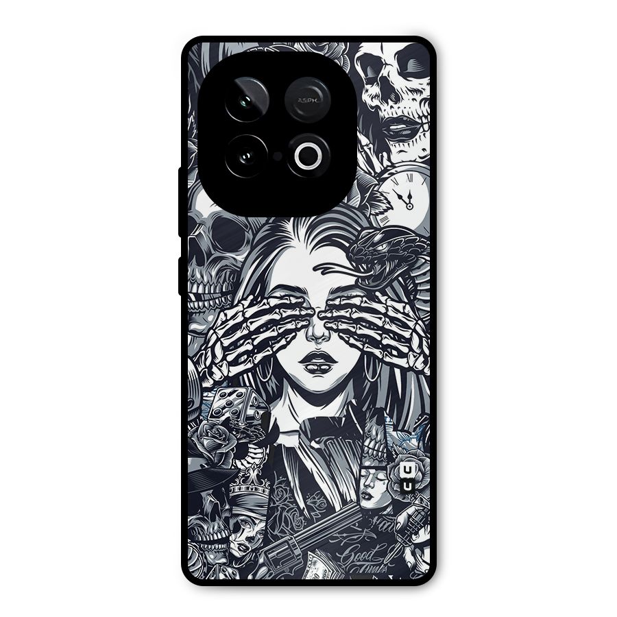 Vintage Skulls and Girl Style Metal Back Case for iQOO Neo 10