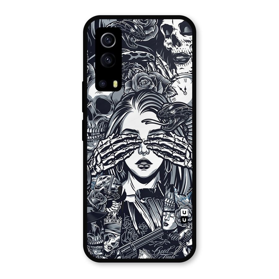 Vintage Skulls and Girl Style Metal Back Case for iQOO Z3