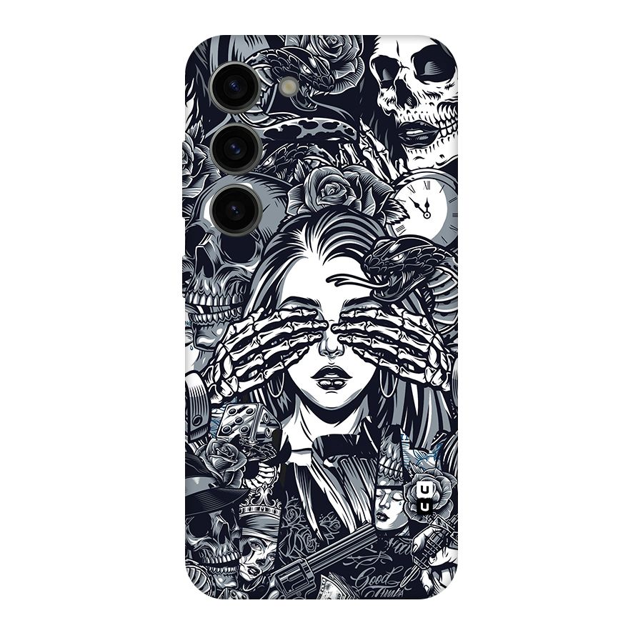Vintage Skulls and Girl Style Original Polycarbonate Back Case for Galaxy S23