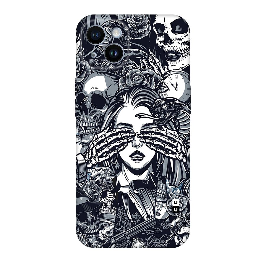 Vintage Skulls and Girl Style Original Polycarbonate Back Case for iPhone 14