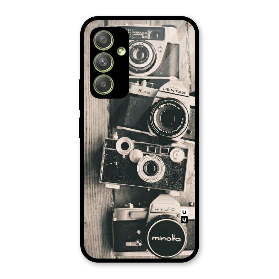 Vintage Style Shutter Glass Back Case for Galaxy A54