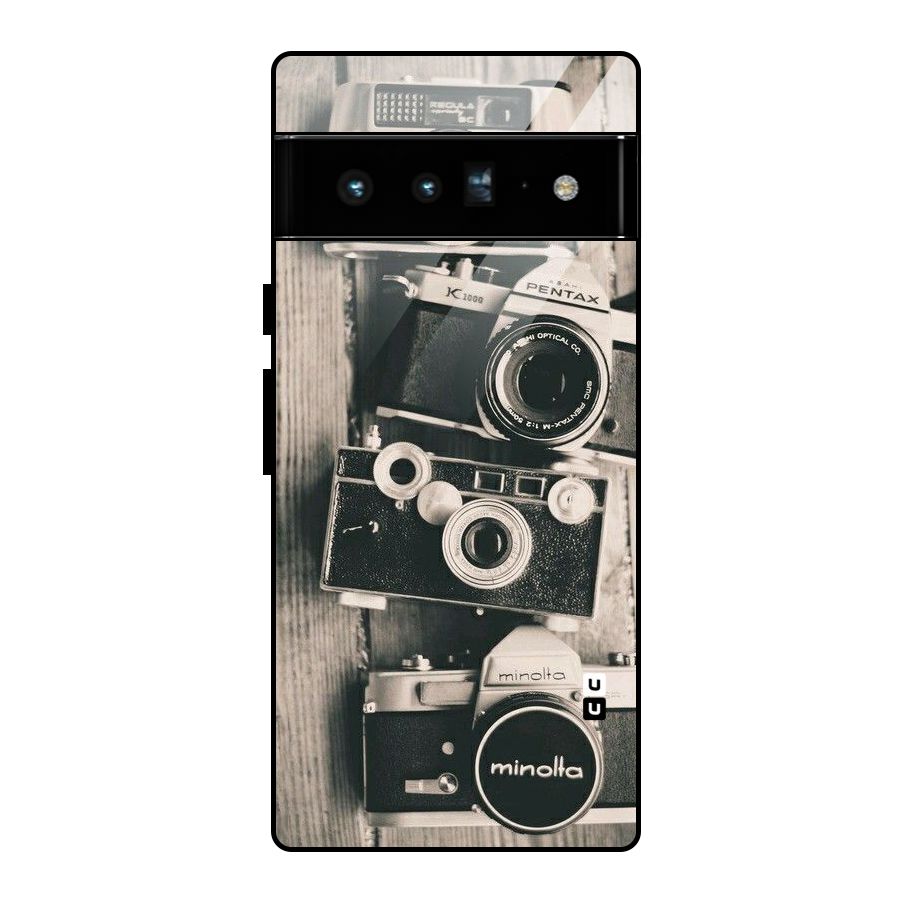 Vintage Style Shutter Glass Back Case for Google Pixel 6 Pro