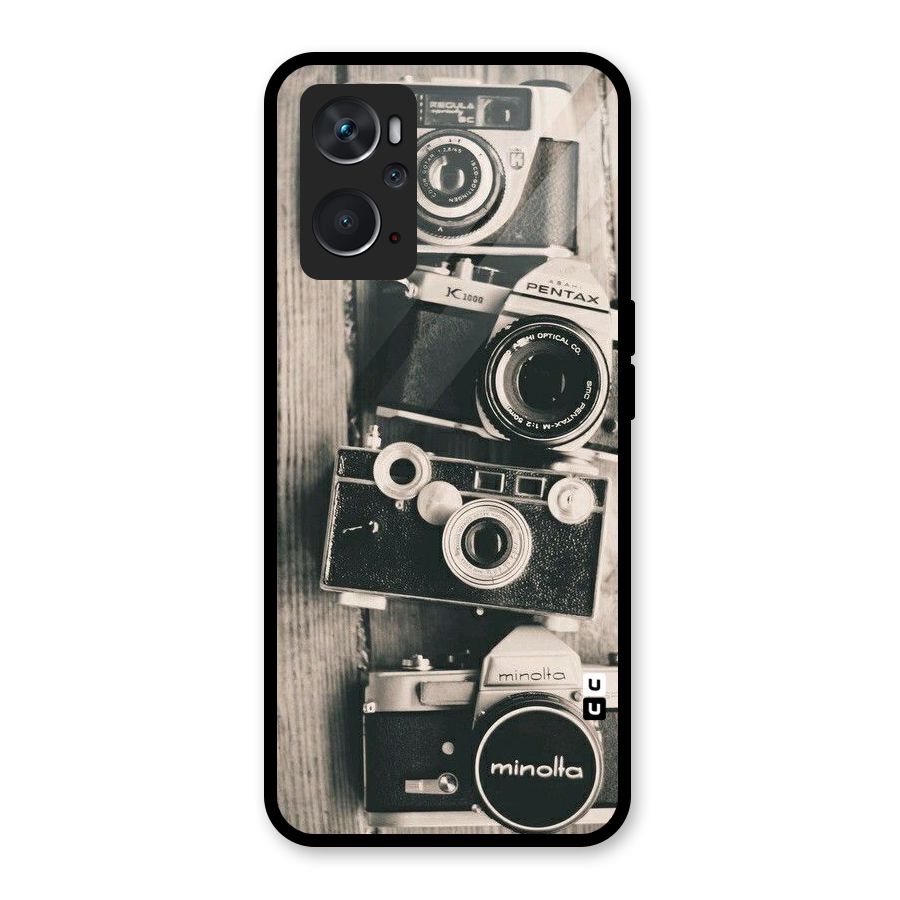 Vintage Style Shutter Glass Back Case for Oppo K10 4G