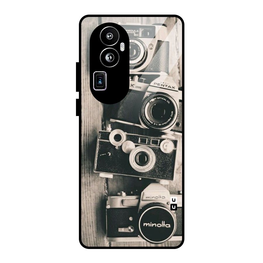 Vintage Style Shutter Glass Back Case for Oppo Reno10 Pro Plus