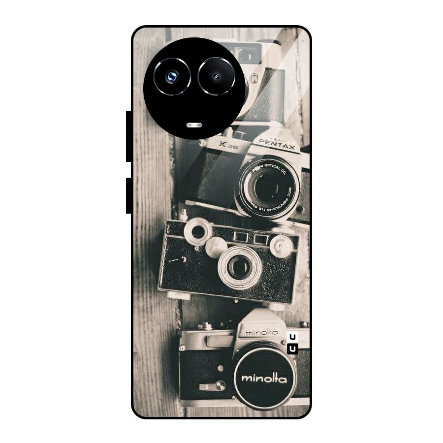 Vintage Style Shutter Glass Back Case for Realme 11X